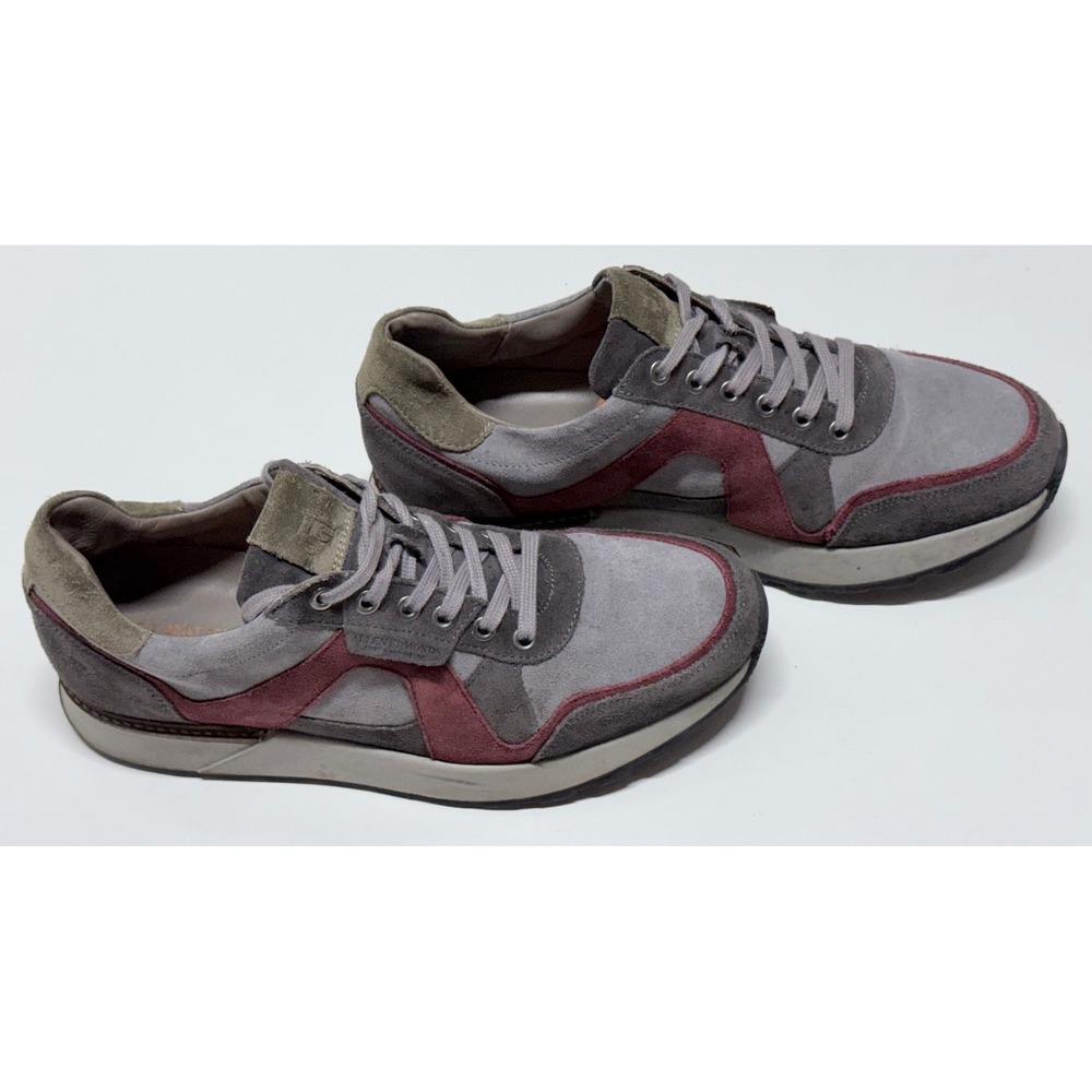 Allen Edmonds A Trainer Grey Burgundy‎ Suede Leather Sneakers Mens 9 D 2733